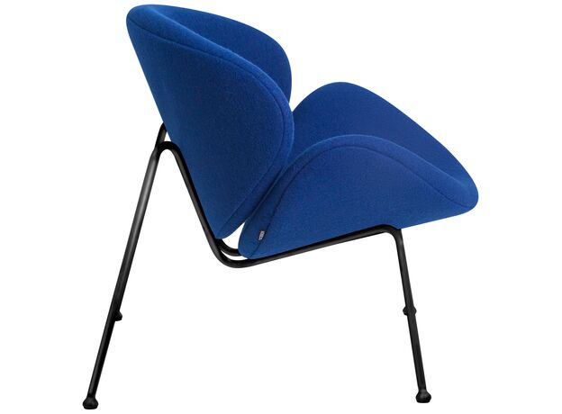 Кресло дизайнерское DOBRIN EMILY, синяя ткань AF6, черное основание,изображение3