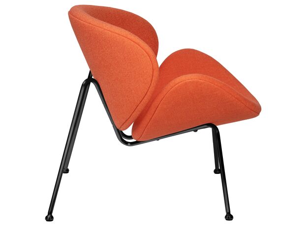 Кресло дизайнерское DOBRIN EMILY, оранжевая ткань AF, черное основания,изображение3