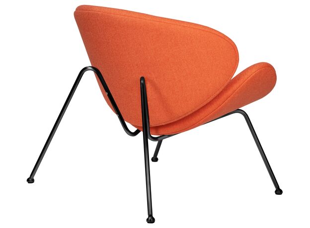 Кресло дизайнерское DOBRIN EMILY, оранжевая ткань AF, черное основания,изображение4