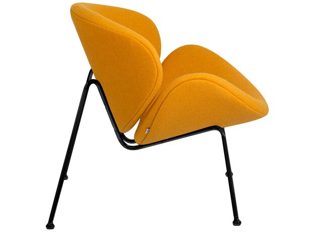 Кресло дизайнерское DOBRIN EMILY, желтая ткань AF13, черное основание,изображение3