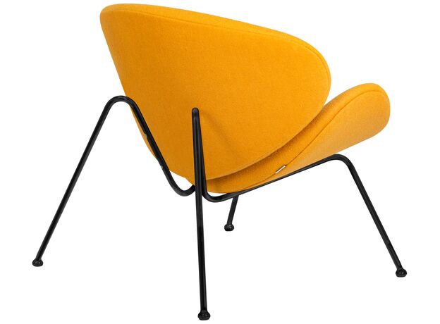 Кресло дизайнерское DOBRIN EMILY, желтая ткань AF13, черное основание,изображение4