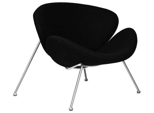 Кресло дизайнерское DOBRIN EMILY, черный ткань AF9, хромированная сталь,изображение2