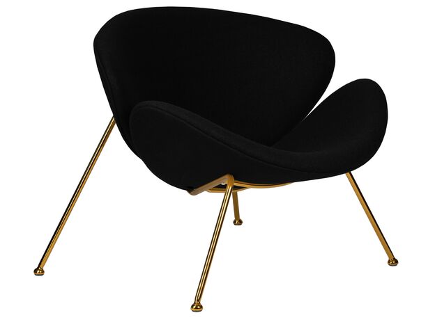 Кресло дизайнерское DOBRIN EMILY, черный ткань AF9, золотое основание,изображение2