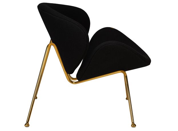 Кресло дизайнерское DOBRIN EMILY, черный ткань AF9, золотое основание,изображение3