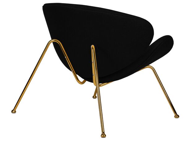 Кресло дизайнерское DOBRIN EMILY, черный ткань AF9, золотое основание,изображение4