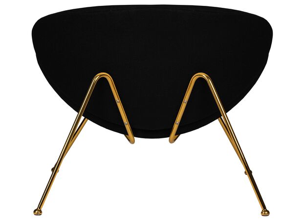 Кресло дизайнерское DOBRIN EMILY, черный ткань AF9, золотое основание,изображение5