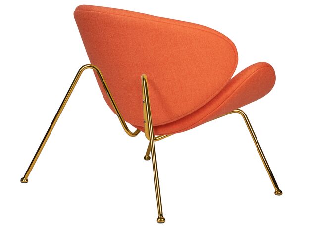 Кресло дизайнерское DOBRIN EMILY, оранжевая ткань AF, золотое основание,изображение4