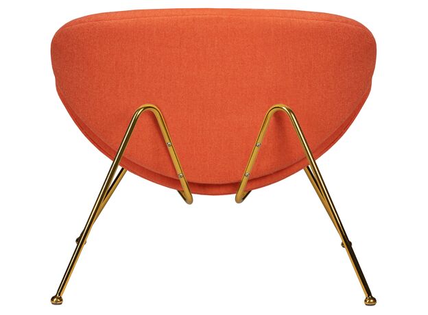 Кресло дизайнерское DOBRIN EMILY, оранжевая ткань AF, золотое основание,изображение5