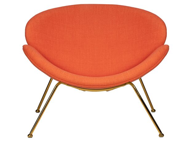 Кресло дизайнерское DOBRIN EMILY, оранжевая ткань AF, золотое основание,изображение6