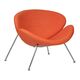Кресло дизайнерское DOBRIN EMILY, оранжевая ткань AF, хромированная сталь